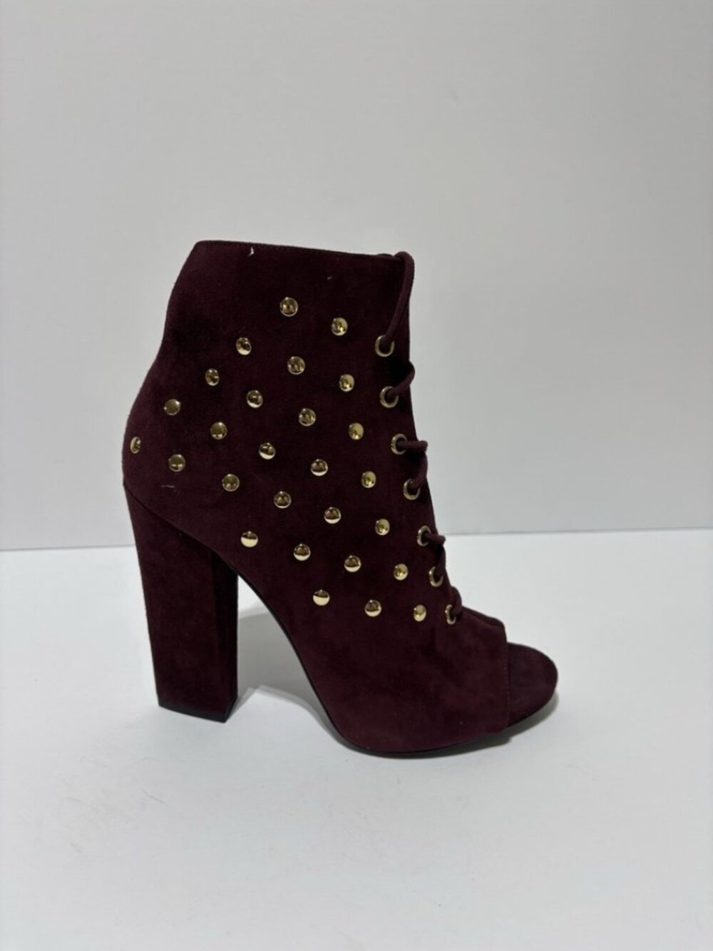 Vero Cuoio Women’s Made In Italy Burgundy Lace-Up Booties, Size EUR 38, US 7.5 M